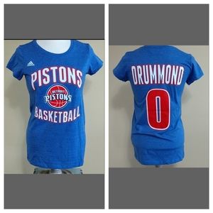 NEW Detroit Pistons Tshirt Adidas Tee Top NBA 4her #0 Andre Drummond Jersey Medm
